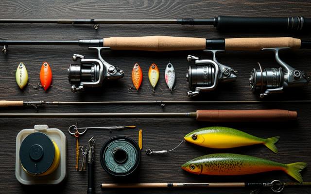 Cañas, carretes y señuelos de pesca de alta calidad